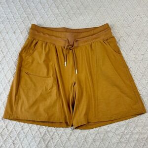 Zyia Active Womens XXL Mustard Yellow Athletic Hiking Shorts Drawstring Pockets